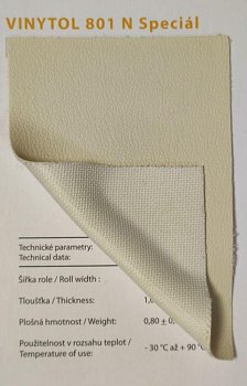 VINYTOL 801 N Special Кожзам для обивки сидений поездов, Svitap, Чехия